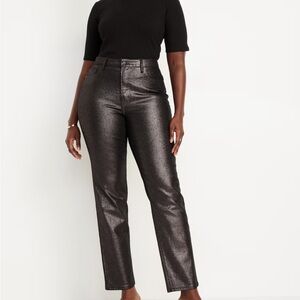 Old Navy OG straight High Rise Black/ Golden sparkle Women’s Jeans NWT